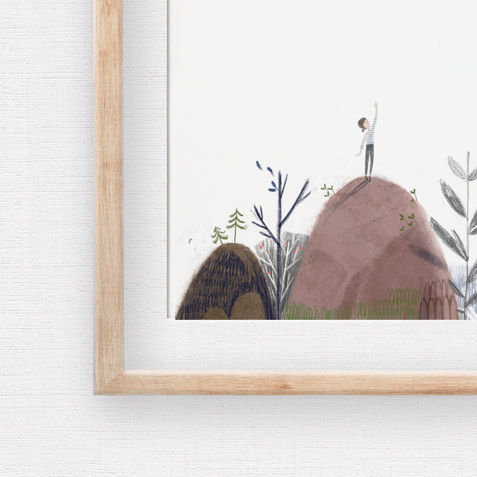 Art Print Illustration Outdoor Mountain Sun and Hikes Etsy Canada