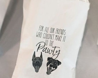 Personalized Pet Treat Wedding Favors (Packs of 20) | Custom Pet Photo | Treat Bags for Wedding | Pawty Favors