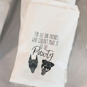 Personalized Pet Treat Wedding Favors (Packs of 20) | Custom Pet Photo | Treat Bags for Wedding | Pawty Favors