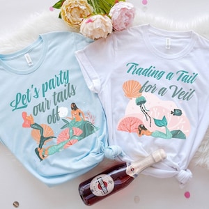Meerjungfrau Bachelorette Party Shirts, einen Schwanz gegen einen Schleier tauschen, Strand Bachelorette Party, lustige Bachelorette Shirts, Brautjungfer Shirts, Braut