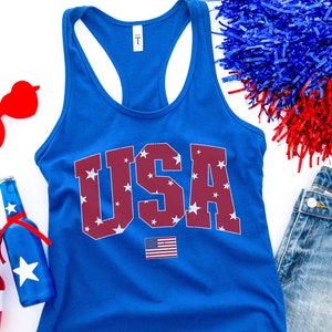 Retro 4th Of July Tank Top Women, USA Flag Tank, Funny July 4th Shirt, Cute Fourth Of July Shirt Women, Patriotic Tank, American Flag Tank