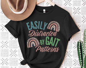 Cute Physical Therapy Shirt, Easily Distracted By Pediatric Physical Therapist Shirt, Funny PT Shirt, PTA Gift, Therapy Assistant, Plus Size