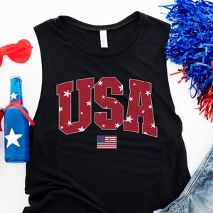 Retro 4th Of July Tank Top Women, USA Flag Tank, Funny July 4th Shirt, Cute Fourth Of July Shirt Women, Patriotic Tank, American Flag Tank