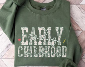 Retro Early Childhood Sweatshirt, Early Childhood Educator Shirt for First Day Of School Tee, Floral ECSE Special Education Teacher Sweater