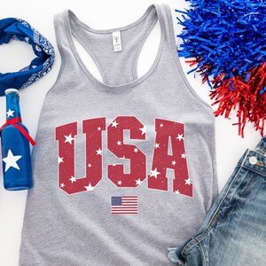 Retro 4th Of July Tank Top Women, USA Flag Tank, Funny July 4th Shirt, Cute Fourth Of July Shirt Women, Patriotic Tank, American Flag Tank
