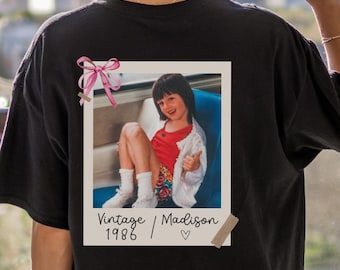 Custom Vintage 1986 Photo and Year Shirt, Custom 40th Birthday Shirt with Picture for Women, Personalized Chapter 40 Birthday Party Shirt
