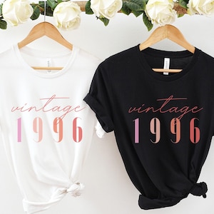 Classic 1996 Shirts For Women, Vintage 30th Birthday Year Number Tshirt For Him, 30th Milestone Best Friend Bday Gift For Her, 30 Bday Shirt image 1