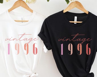 Classic 1996 Shirts For Women, Vintage 30th Birthday Year Number Tshirt For Him, 30th Milestone Best Friend Bday Gift For Her, 30 Bday Shirt