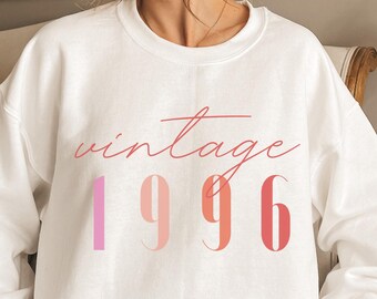 Classic 1996 Sweatshirts For Women, Vintage 30th Birthday Year Number Tshirt For Him, 30th Milestone Best Friend Bday Gift For Her, 30 Shirt