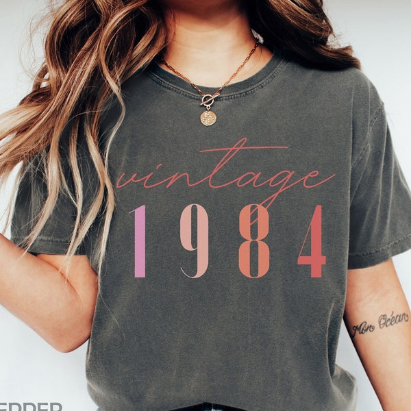 Classic 1984 Shirts For Women, Vintage 40th Birthday Year Number Tshirt For Him, 40th Milestone Best Friend Bday Gift For Her, 40 Bday Shirt