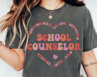 Cute School Counselor Shirt, School Counseling Valentine Tshirt, School Therapist Heart Shirt, Retro Mental Health Guidance Counselor Shirt