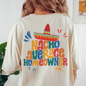 Camisa de corretor de imóveis Fiesta, camisa de proprietário médio Nacho, camiseta de inauguração de casa imobiliária do México, presente engraçado de encerramento de corretor de imóveis Cinco De Mayo