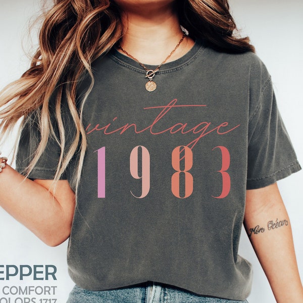 Classic 1983 Shirts For Women, Vintage 40th Birthday Year Number Tshirt For Him, 40th Milestone Best Friend Bday Gift For Her, 40 Bday Shirt