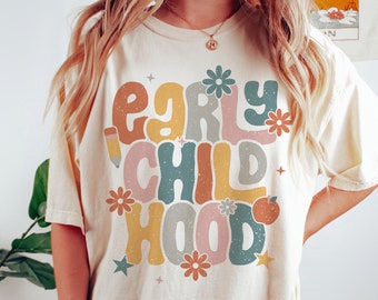 Camisa retro de la primera infancia, camisa de maestra de guardería para el primer día de clases, camiseta de educadora de la primera infancia, camiseta del equipo del equipo de niños pequeños ECSE