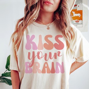 Lustiges SPED Lehrer Shirt, Kuss dein Gehirn, neues Lehrer Geschenk, süßes Shirt für Lehrer, Gruppenlehrer Retro Tshirt, Sonderschullehrer