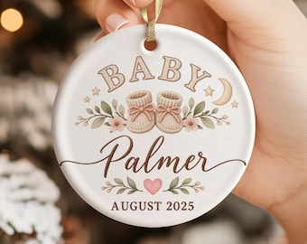 Personalized Pregnancy Announcement Baby First Christmas Ornament, Expected Due Date Baby Keepsake Ornament 2026, Custom New Baby Xmas Gift