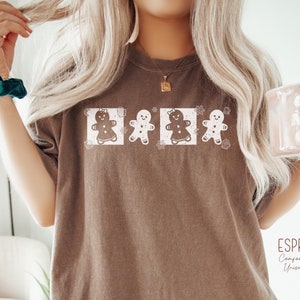 Chemise pain d'épice Comfort Colors® Jolie chemise de Noël T-shirt bonhomme en pain d'épice T-shirt femme vacances T-shirt d'hiver Cadeau pour boulanger Haut de Noël