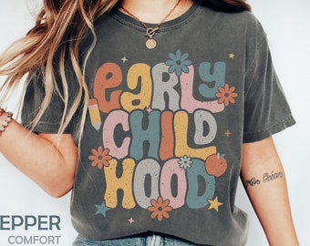 Camisa retro de la primera infancia, camisa de maestra de guardería para el primer día de clases, camiseta de educadora de la primera infancia, camiseta del equipo del equipo de niños pequeños ECSE