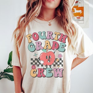 Retro Fourth Grade Teacher Shirt, 4th Grade Teacher Shirt for First Day Of School, Kindergarten Teacher Tshirt, Preschool Teacher T-Shirt