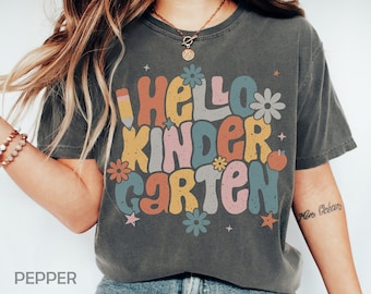 Retro Kindergärtnerin Shirt, Happy First Day Of School Shirt für Lehrer, 1st Day of School Kindergärtnerin T-Shirt, Vorschullehrerin