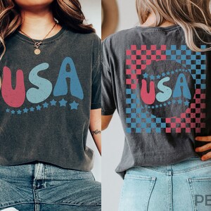 Retro USA Comfort Colors Shirt, 4th Of July Tee, Retro Funny Fourth Shirt, Womens 4th of July Shirt, America Patriotic Tshirt, Independence