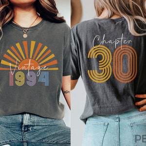 Classic 1994 Shirts For Women, Vintage 30th Birthday Year Number Tshirt For Him, 30th Milestone Best Friend Bday Gift For Her, 30 Bday Shirt