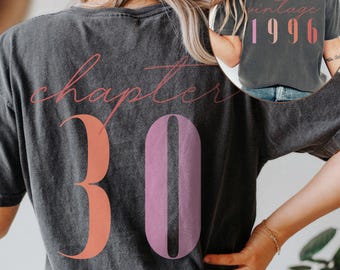 Classic 1996 Shirts For Women, Vintage 30th Birthday Year Number Tshirt For Him, 30th Milestone Best Friend Bday Gift For Her, 30 Bday Shirt