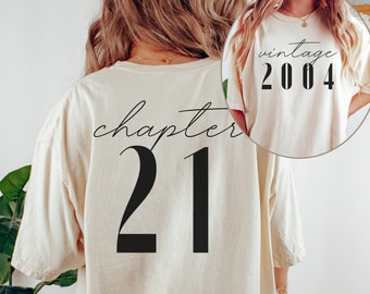 Vintage 21st Birthday Year Number Tshirt, Classic 2005 Shirt For Her, Funny Twenty First Milestone Birthday Gift, Custom Turning 21 Bday Tee