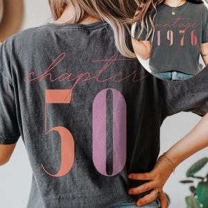 Classic 1976 Shirts For Women, Vintage 50th Birthday Year Number Tshirt For Him, 50th Milestone Bday Gift For Her, Custom 50 Bday T-Shirt