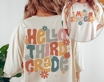 Personalized Third Grade Teacher Shirt, Happy First Day Of School Shirt For Teachers, Custom 1st Day of School 3rd Grade Teacher Name Tshirt