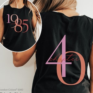 Classic 1985 Shirts For Women, Vintage 40th Birthday Year Number Tank Top, 40th Milestone Best Friend Bday Gift For Her Him, 40 Bday Tank