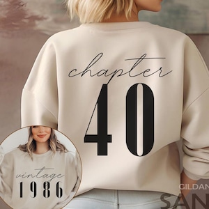 Klassieke sweatshirts uit 1986 voor vrouwen, vintage trui met nummer 40e verjaardag jaar voor hem, leuk shirt 40e mijlpaal beste vriend 40 verjaardag voor haar
