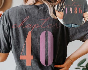 Classic 1986 Shirts For Women, Vintage 40th Birthday Year Number Tshirt For Him, 40th Milestone Best Friend Bday Gift For Her, 40 Bday Shirt