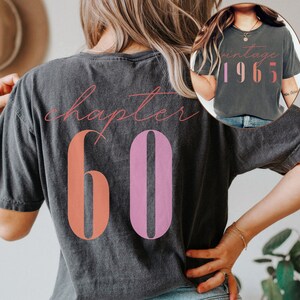 Classic 1965 Shirts For Women, Vintage 60th Birthday Year Number Tshirt For Him, 60th Milestone Best Friend Bday Gift For Her, 60 Bday Shirt