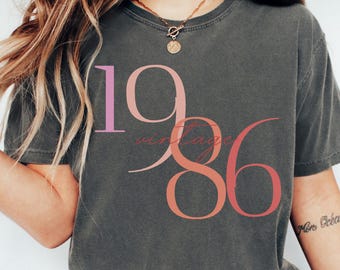 Classic 1986 Shirts For Women, Vintage 40th Birthday Year Number Tshirt For Him, 40th Milestone Best Friend Bday Gift For Her, 40 Bday Shirt