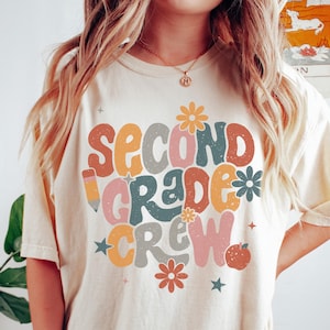 Retro Second Grade Teacher Shirt, 2nd Grade Teacher Shirt for First Day Of School, Kindergarten Teacher Tshirt, Preschool Teacher T-Shirt