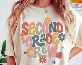 Retro Second Grade Teacher Shirt, 2nd Grade Teacher Shirt for First Day Of School, Kindergarten Teacher Tshirt, Preschool Teacher T-Shirt