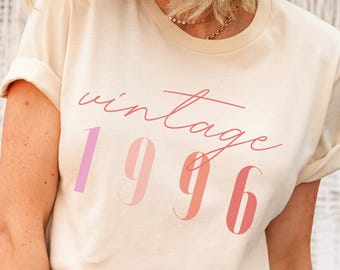 Classic 1996 Shirts For Women, Vintage 30th Birthday Year Number Tshirt For Him, 30th Milestone Best Friend Bday Gift For Her, 30 Bday Shirt