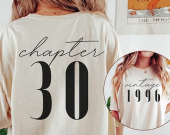 Classic 1996 Shirts For Women, Vintage 30th Birthday Year Number Tshirt For Him, 30th Milestone Best Friend Bday Gift For Her, 30 Bday Shirt
