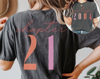 Vintage 21st Birthday Year Number Tshirt, Classic 2005 Shirt For Her, Funny Twenty First Milestone Birthday Gift, Custom Turning 21 Bday Tee