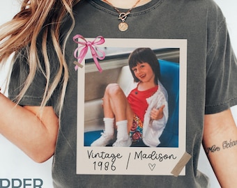 Custom Vintage 1986 Photo and Year Shirt, Custom 40th Birthday Shirt with Picture for Women, Personalized Chapter 40 Birthday Party Shirt