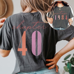 Classic 1984 Shirts For Women, Vintage 40th Birthday Year Number Tshirt For Him, 40th Milestone Best Friend Bday Gift For Her, 40 Bday Shirt