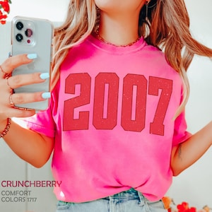 18th Birthday Year Number Shirt For Teen Daughter, Classic 2007 Shirts For Girls, Funny 18th Teenager Birthday Shirt, Custom 18 Bday T-Shirt