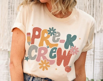 Retro Pre-K Teacher Shirt, Happy First Day Of Preschool Shirt For New Teachers, 1st Day of School Preschool Teacher Shirt, Kindergarten Tee