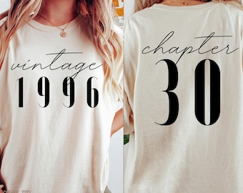 Classic 1996 Shirts For Women, Vintage 30th Birthday Year Number Tshirt For Him, 30th Milestone Best Friend Bday Gift For Her, 30 Bday Shirt
