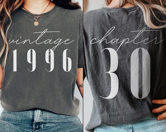 Classic 1996 Shirts For Women, Vintage 30th Birthday Year Number Tshirt For Him, 30th Milestone Best Friend Bday Gift For Her, 30 Bday Shirt