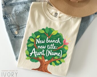 New Aunt Shirt for Aunt to be, Personalized Aunt Name Shirt, Promoted to Aunt Shirt, Auntie Shirt, New Aunty Gift, Aunt Announcement Shirt