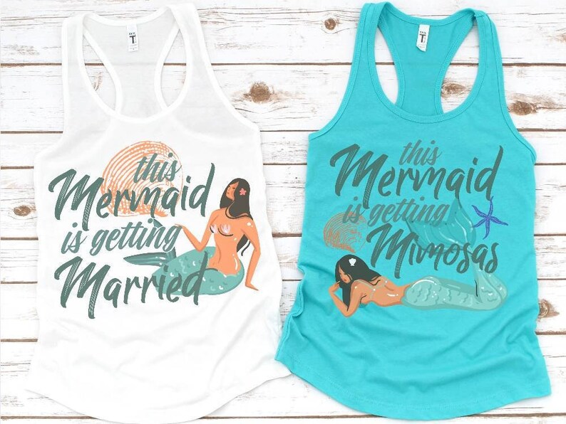 Mermaid Bachelorette Party Shirts Bridal Party Shirts Getting | Etsy