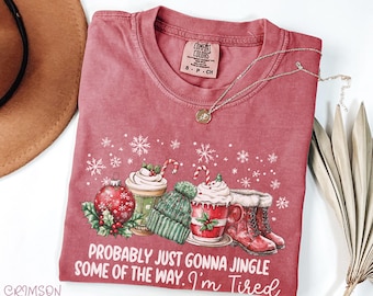 Chemise chanson Jingle de Noël, je vais probablement Jingle une partie de la façon dont je suis fatigué sweat-shirt, drôle de Noël Père Noël Coffee Party pull