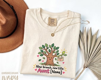 New Aunt Shirt for Aunt to be, Personalized Aunt Name Shirt, Promoted to Aunt Shirt, Auntie Shirt, New Aunty Gift, Aunt Announcement Shirt